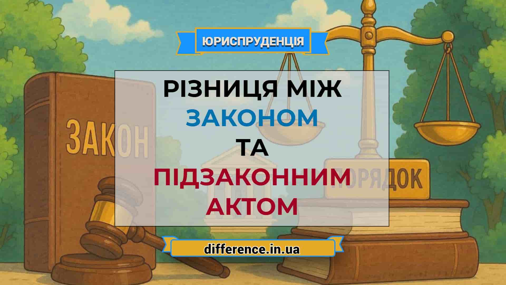 Різниця між законом і підзаконним актом