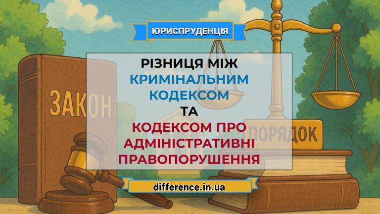 Різниця між кримінальним кодексом і кодексом про адміністративні правопорушення