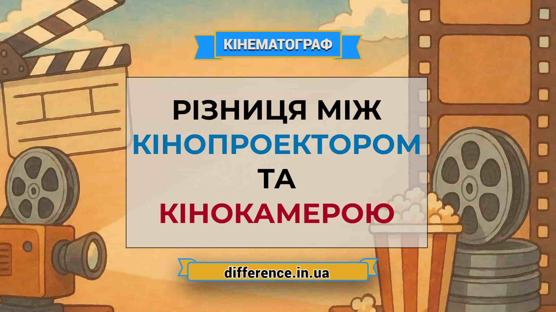 Різниця між кінопроектором і кінокамерою