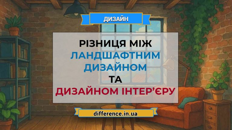 Різниця між ландшафтним дизайном та дизайном інтер’єру