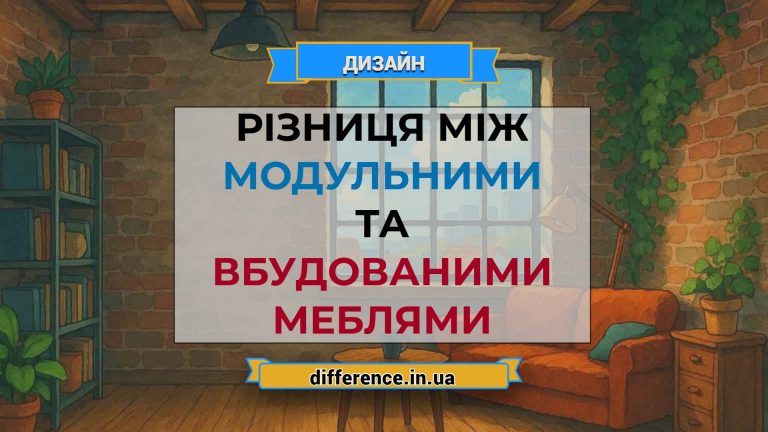 Різниця між модульними та вбудованими меблями