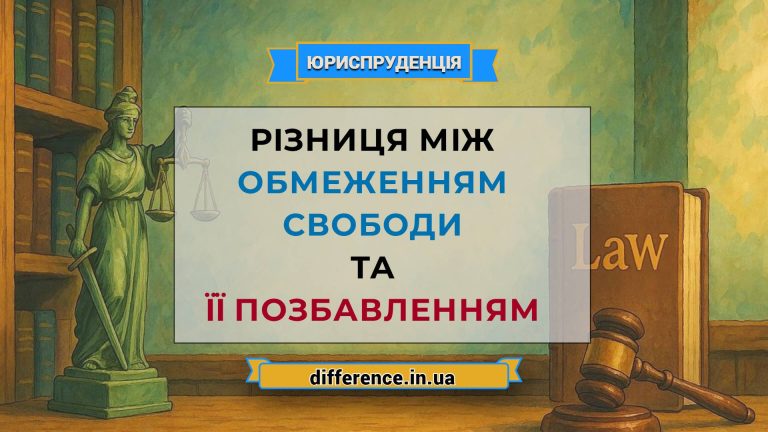Різниця між обмеженням свободи та її позбавленням