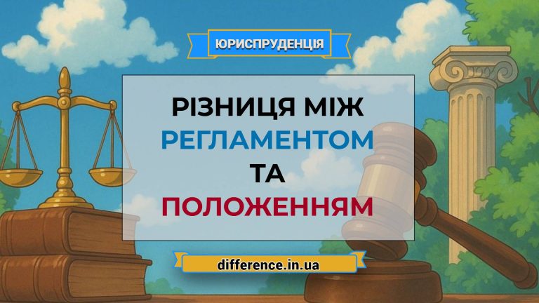 Різниця між регламентом і положенням