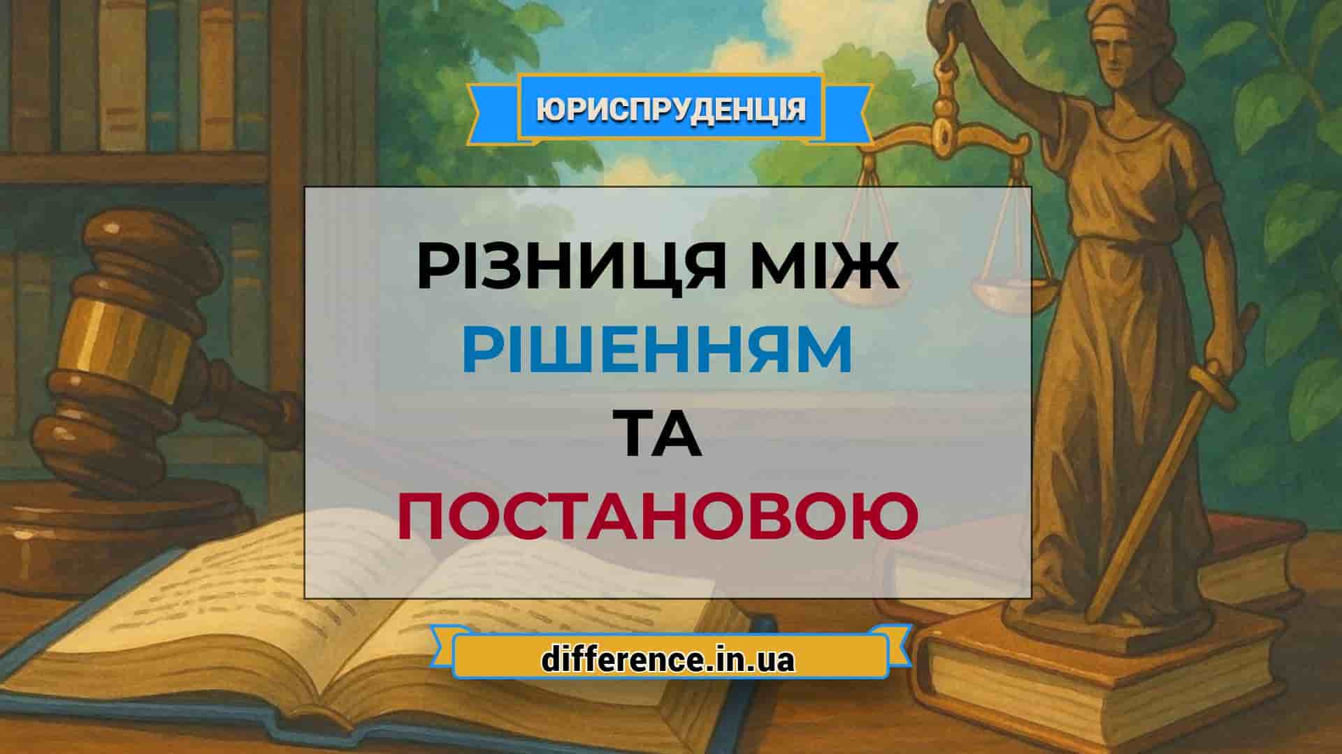 Різниця між рішенням і постановою