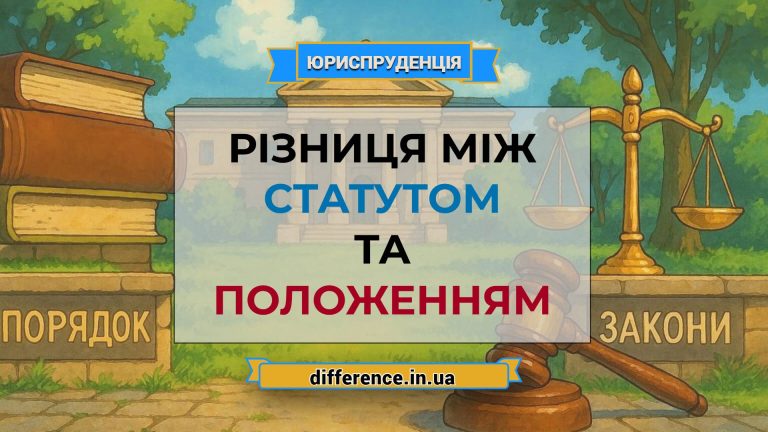 Різниця між статутом і положенням