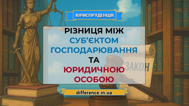 Різниця між суб’єктом господарювання і юридичною особою