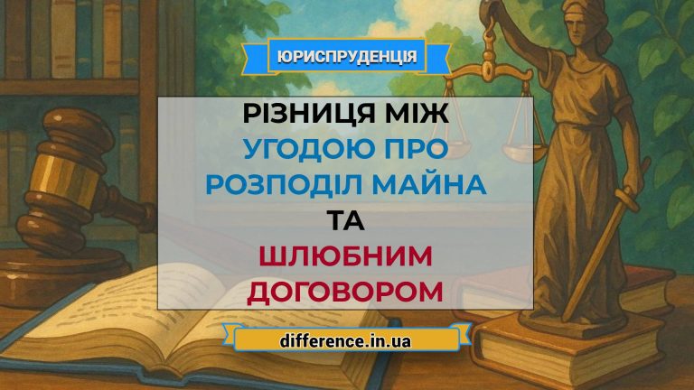 Різниця між угодою про розподіл майна та шлюбним договором