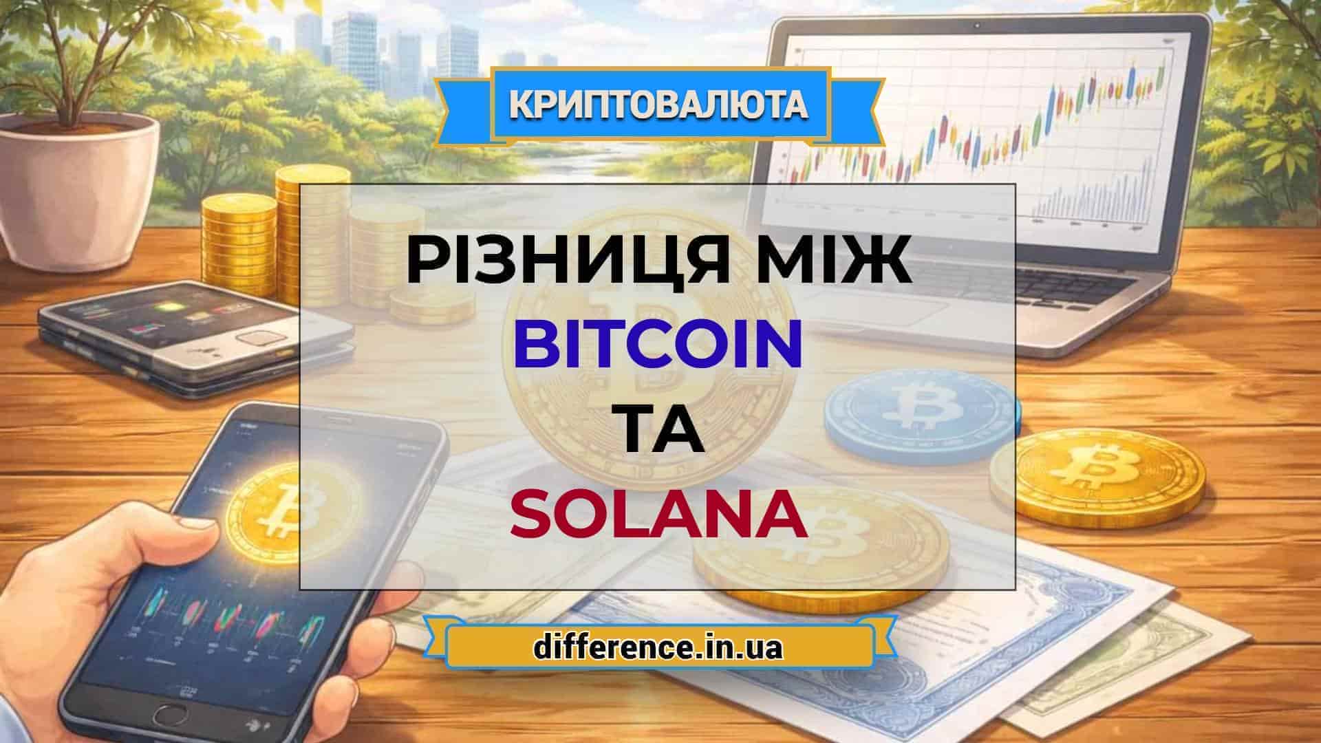 Різниця між Bitcoin та Solana