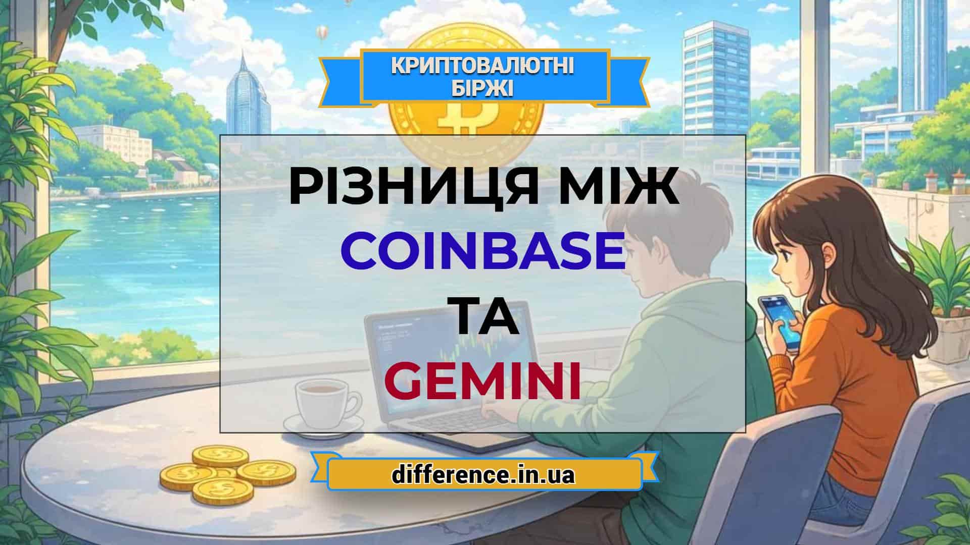 Різниця між Coinbase та Gemini
