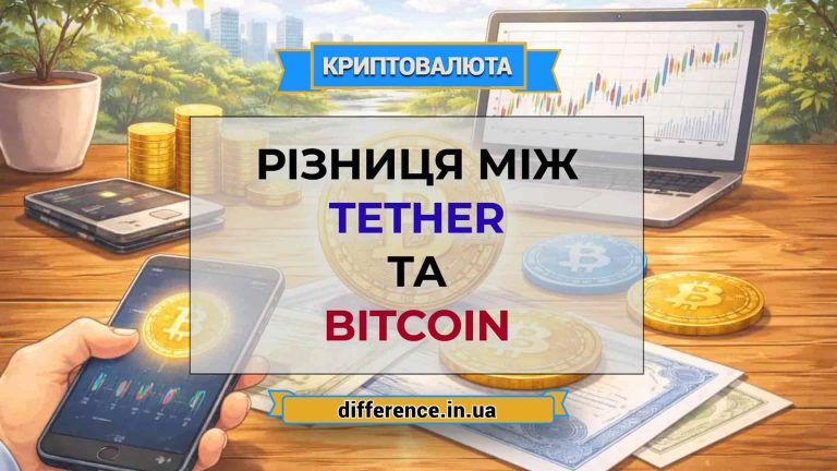 Різниця між Tether та Bitcoin