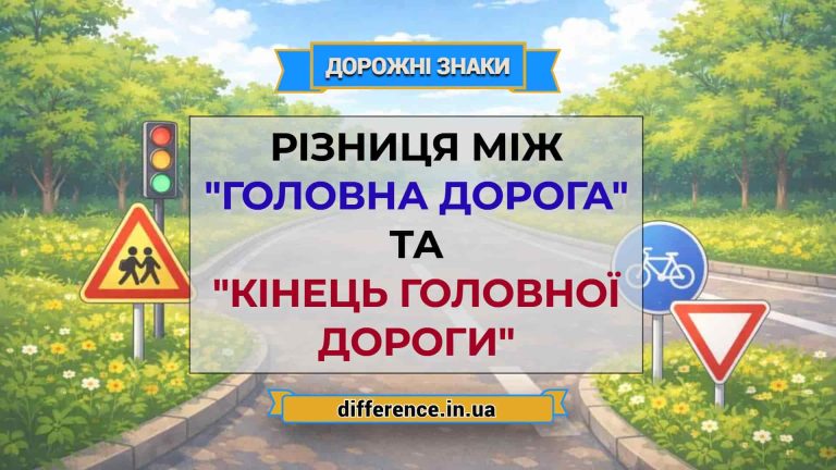 Різниця між _Головна дорога_ та _Кінець головної дороги_