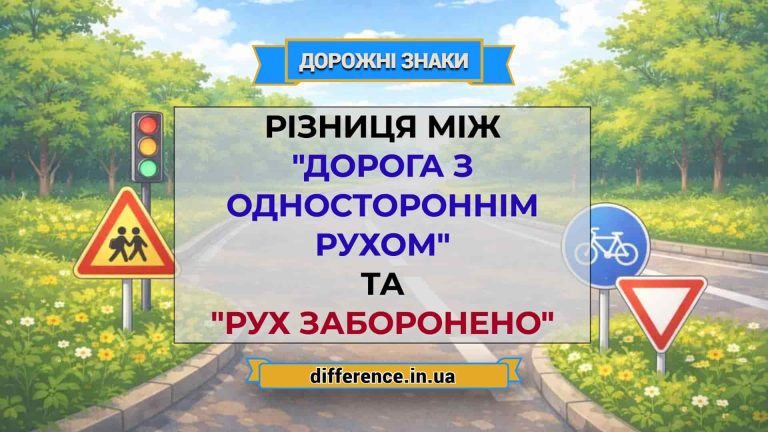 Різниця між _Дорога з одностороннім рухом_ та _Рух заборонено_