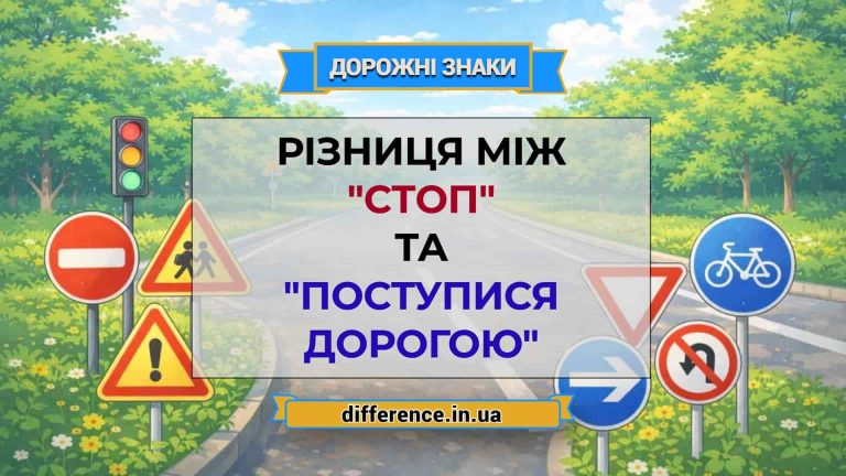 Різниця між _Стоп_ та _Поступися дорогою_