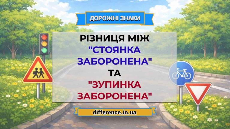 Різниця між _Стоянка заборонена_ та _Зупинка заборонена_