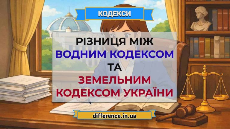 Різниця між Водним кодексом і Земельним кодексом України