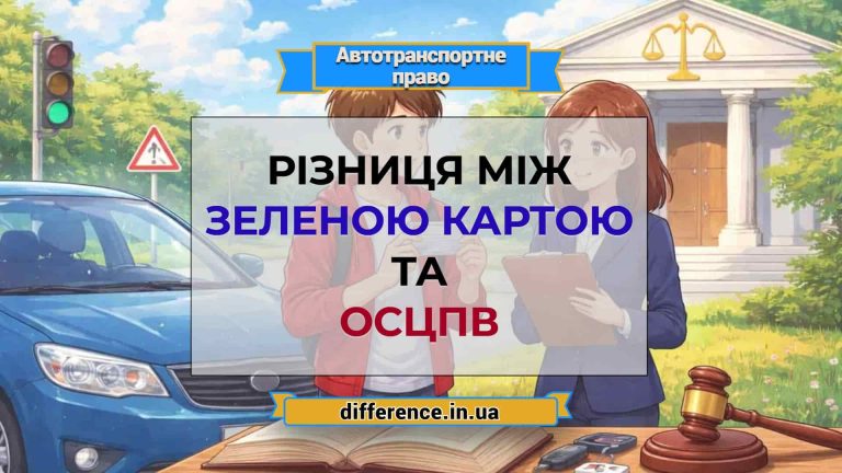 Різниця між Зеленою картою та ОСЦПВ