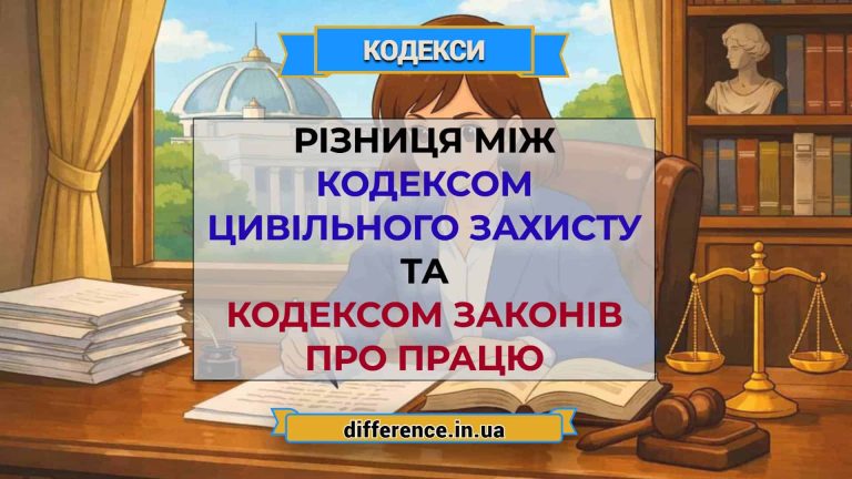 Різниця між Кодексом цивільного захисту і Кодексом законів про працю