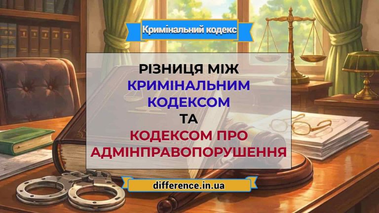 Різниця між Кримінальним кодексом та Кодексом про адмінправопорушення