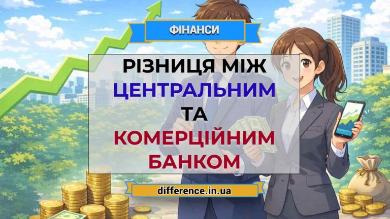 Різниця між Центральним і комерційним банком