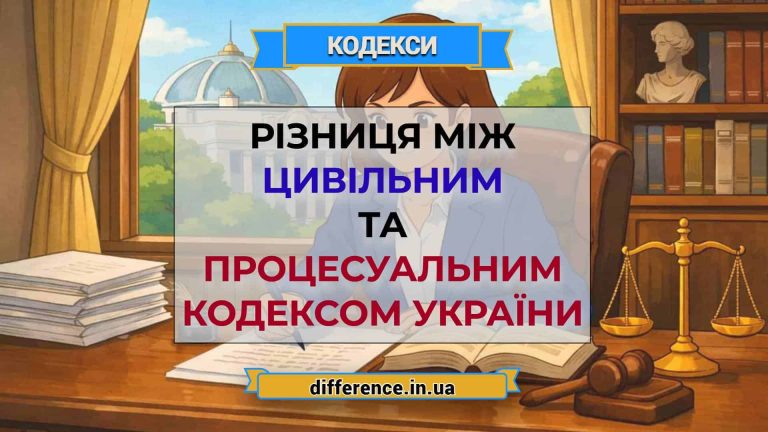 Різниця між Цивільним і Процесуальним кодексом України