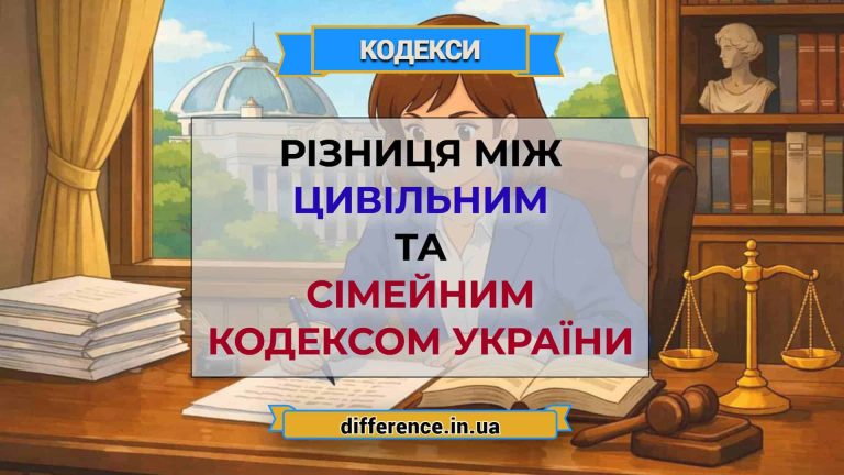 Різниця між Цивільним і Сімейним кодексом України