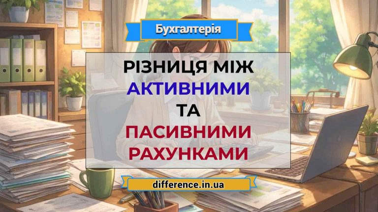 Різниця між активними та пасивними рахунками