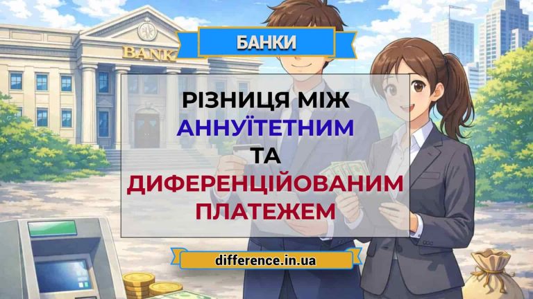 Різниця між аннуїтетним і диференційованим платежем