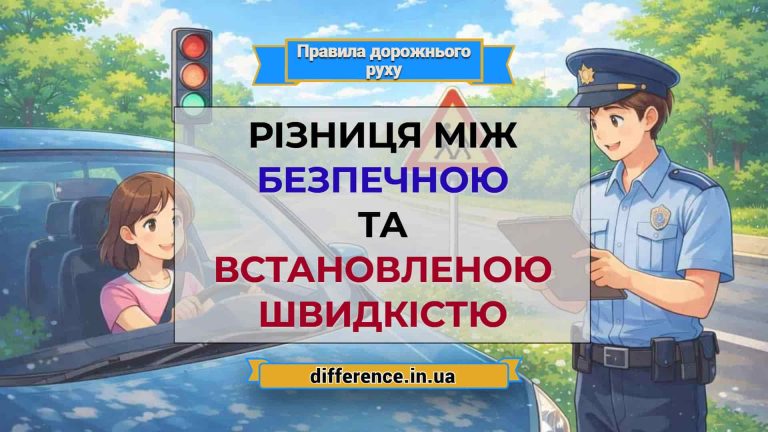 Різниця між безпечною та встановленою швидкістю