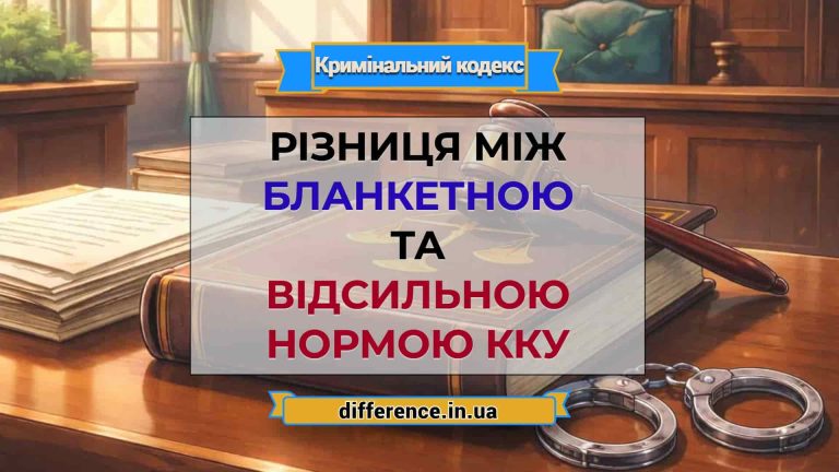 Різниця між бланкетною та відсильною нормою ККУ