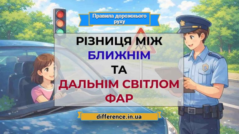Різниця між ближнім та дальнім світлом фар