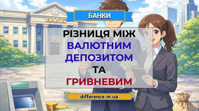 Різниця між валютним депозитом та гривневим