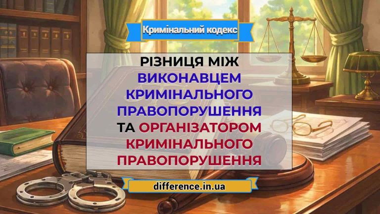 Різниця між виконавцем кримінального правопорушення і організатором кримінального правопорушення
