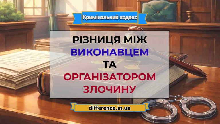 Різниця між виконавцем та організатором злочину