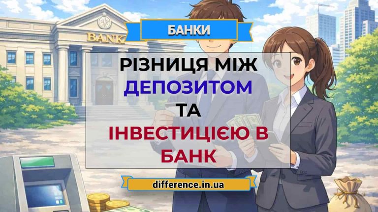 Різниця між депозитом та інвестицією в банк