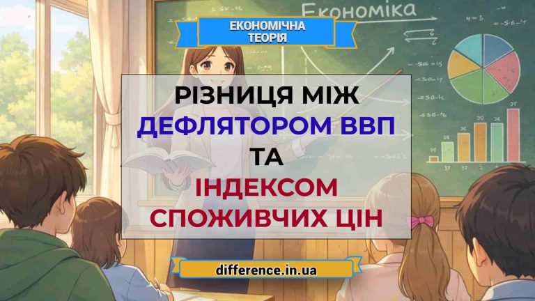 Різниця між дефлятором ВВП та індексом споживчих цін