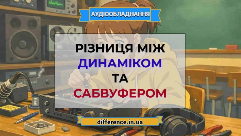 Різниця між динаміком та сабвуфером