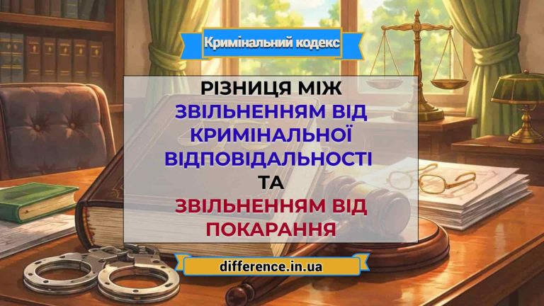 Різниця між звільненням від кримінальної відповідальності і звільненням від покарання