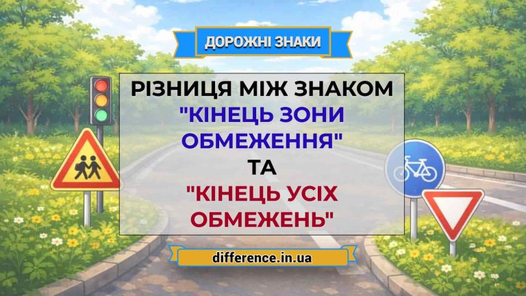 Різниця між знаком _Кінець зони обмеження_ та _Кінець усіх обмежень_