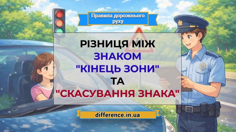 Різниця між знаком _Кінець зони_ та _Скасування знака_