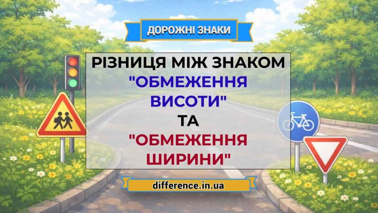 Різниця між знаком _Обмеження висоти_ та _Обмеження ширини_