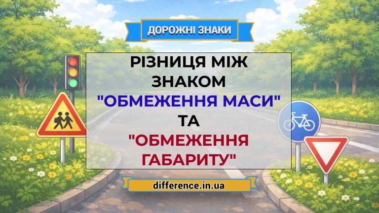 Різниця між знаком _Обмеження маси_ та _Обмеження габариту_