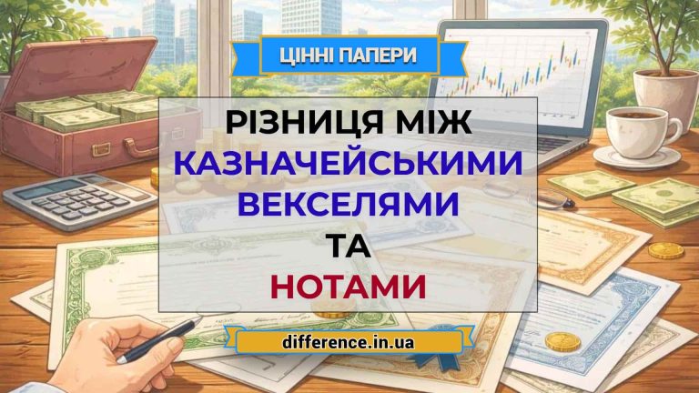Різниця між казначейськими векселями та нотами