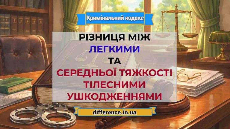 Різниця між легкими та середньої тяжкості тілесними ушкодженнями