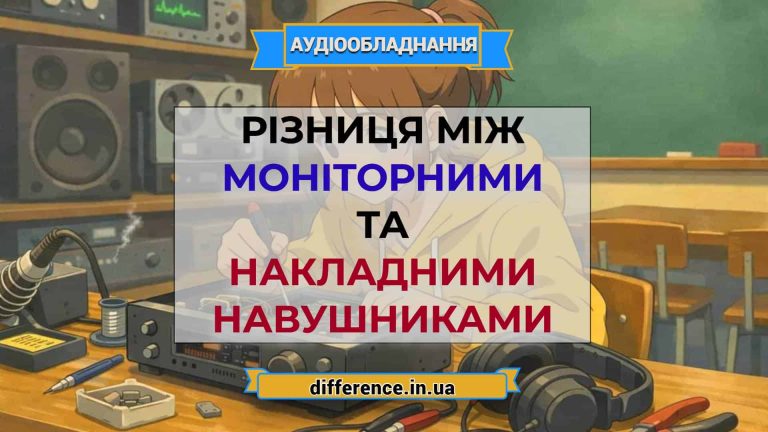 Різниця між моніторними та накладними навушниками