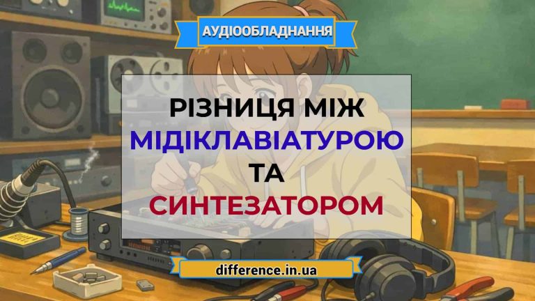 Різниця між мідіклавіатурою та синтезатором