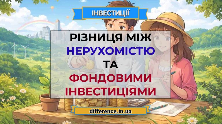 Різниця між нерухомістю та фондовими інвестиціями