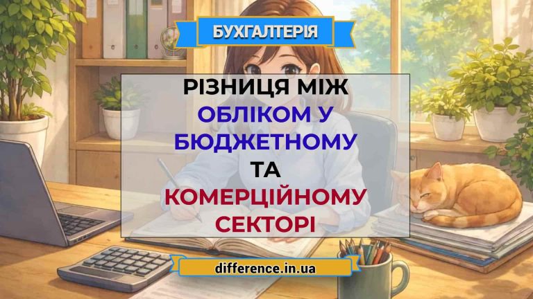 Різниця між обліком у бюджетному та комерційному секторі
