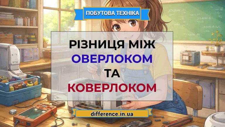 Різниця між оверлоком та коверлоком