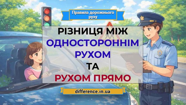 Різниця між одностороннім рухом та рухом прямо