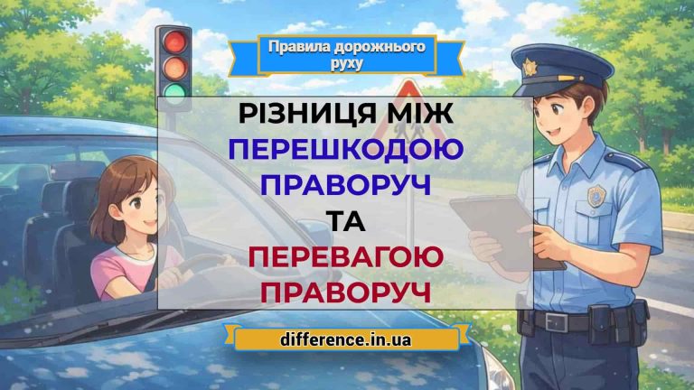 Різниця між перешкодою праворуч та перевагою праворуч